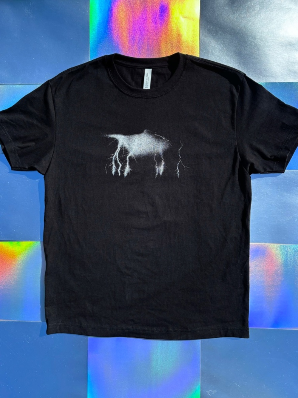 Metallic Silver Lightning Storm Shirt